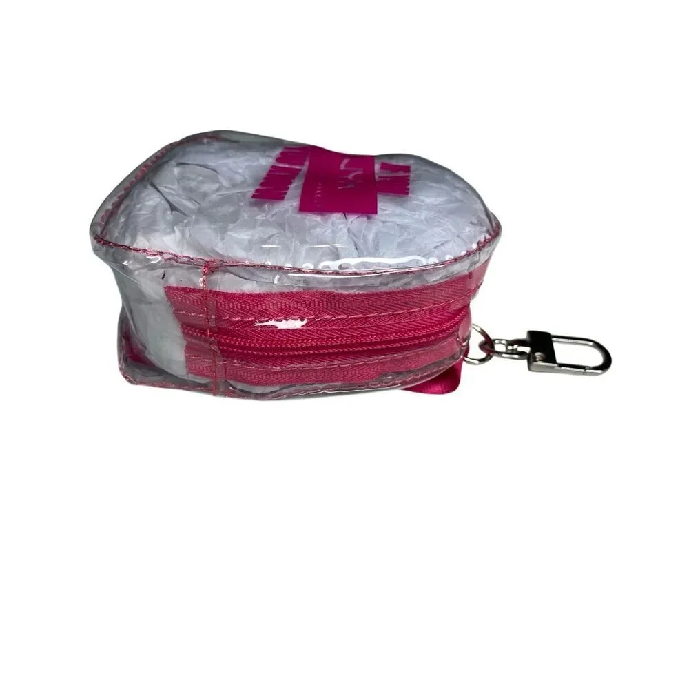 NYX Mini Backpack Keychain Clear Pink Makeup Bag Small Travel Pouch Cosmetics